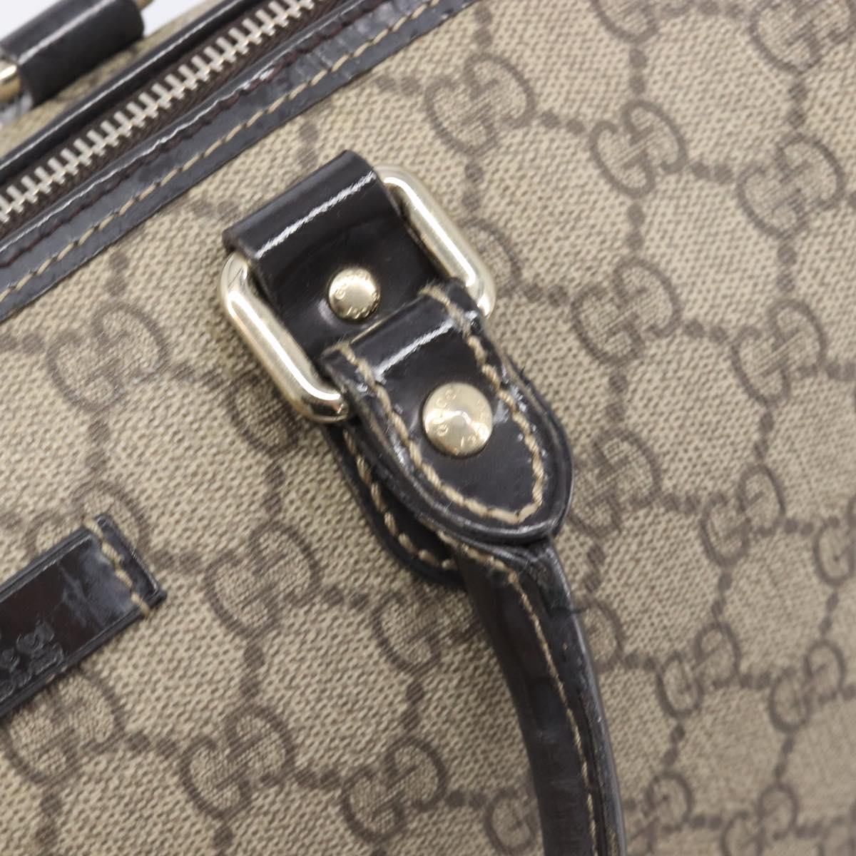 GUCCI GG Supreme Hand Bag PVC Beige Gold Tone 190259 Auth 208151