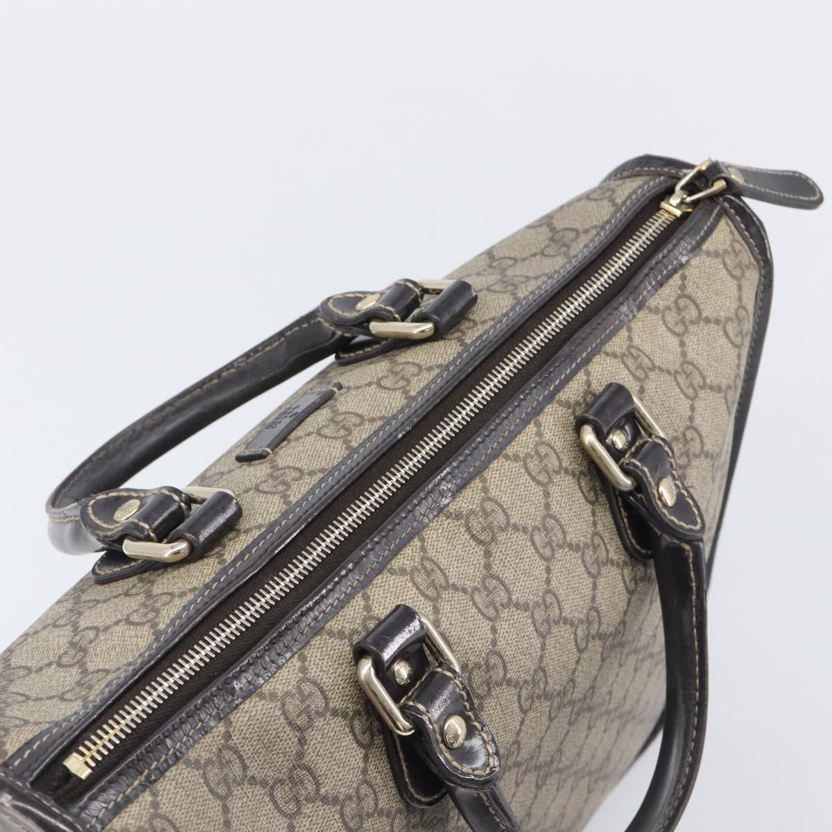 GUCCI GG Supreme Hand Bag PVC Beige Gold Tone 190259 Auth 208151
