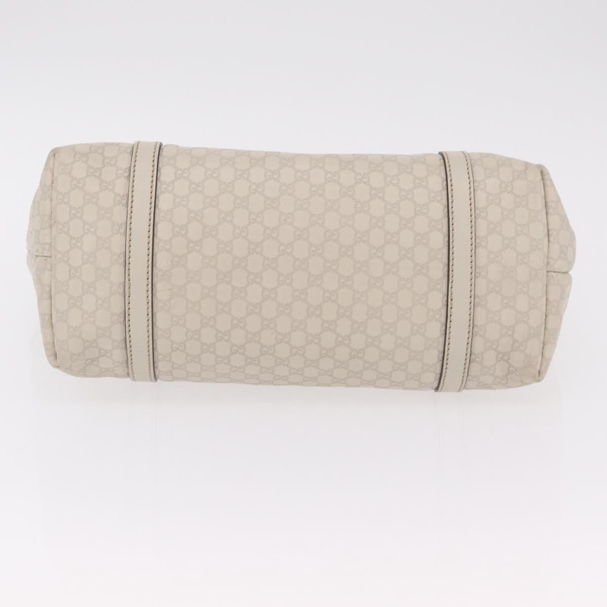 GUCCI Micro Guccissima Tote Bag Leather Ivory Gold Tone 336776 Auth 208163V