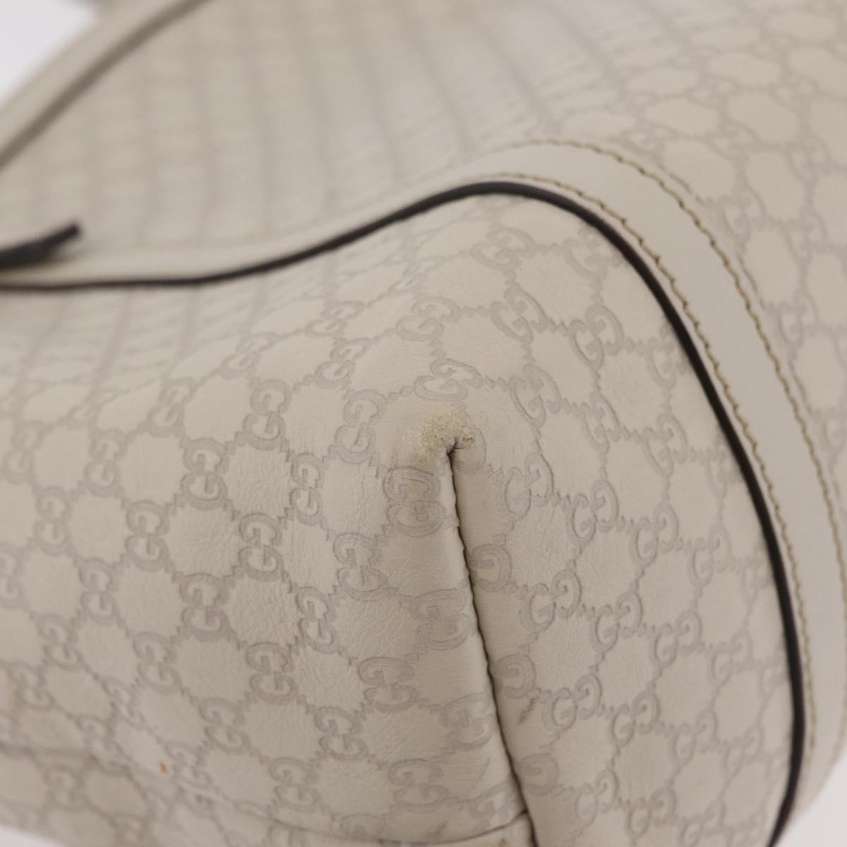 GUCCI Micro Guccissima Tote Bag Leather Ivory Gold Tone 336776 Auth 208163V