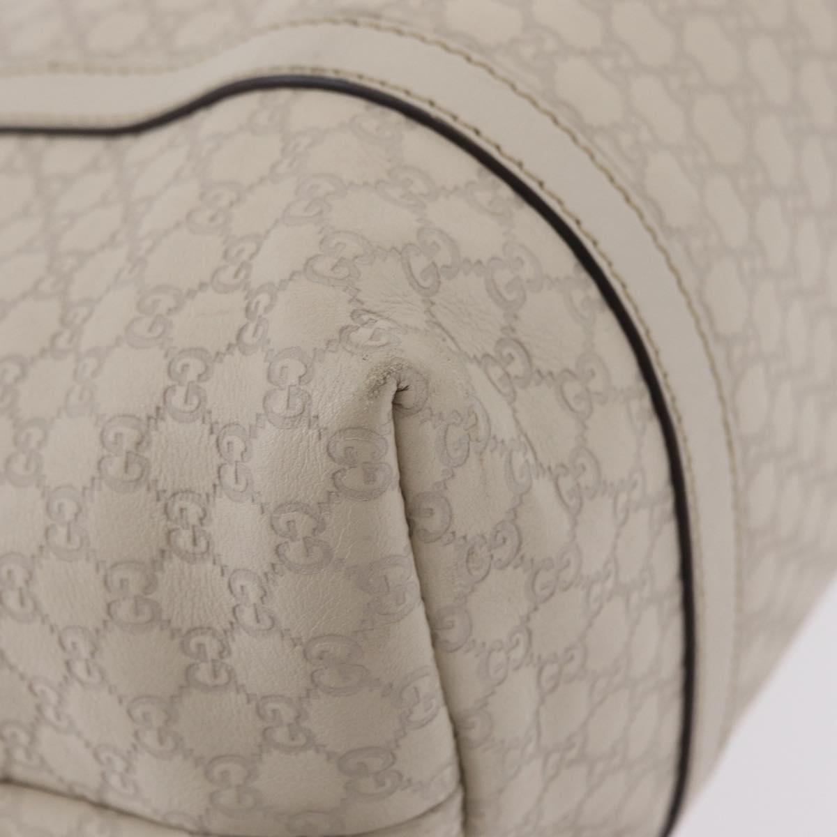GUCCI Micro Guccissima Tote Bag Leather Ivory Gold Tone 336776 Auth 208163V