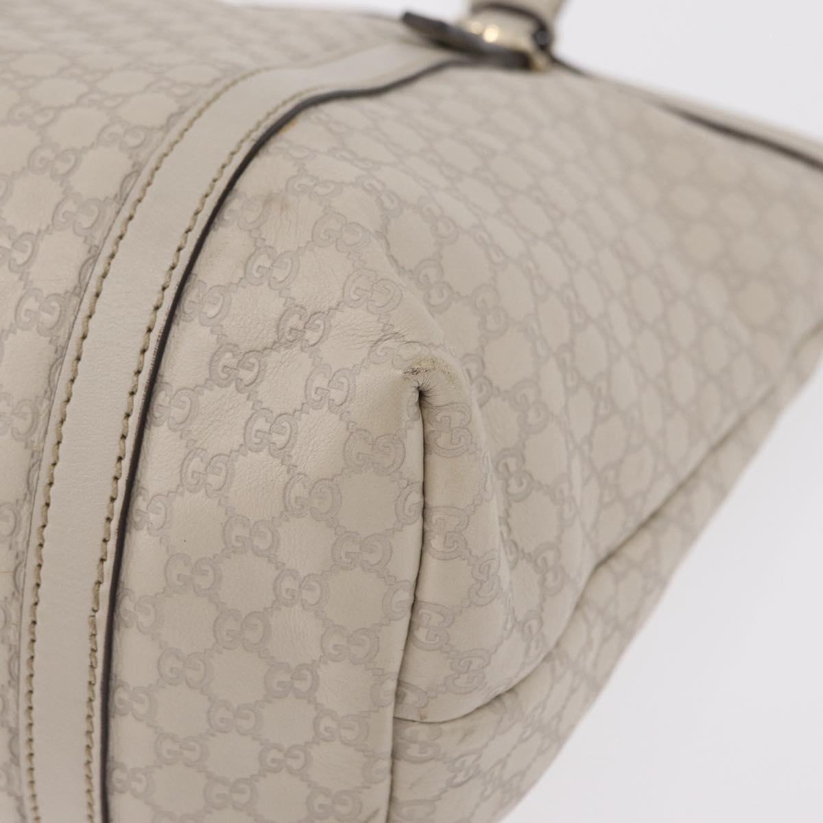 GUCCI Micro Guccissima Tote Bag Leather Ivory Gold Tone 336776 Auth 208163V