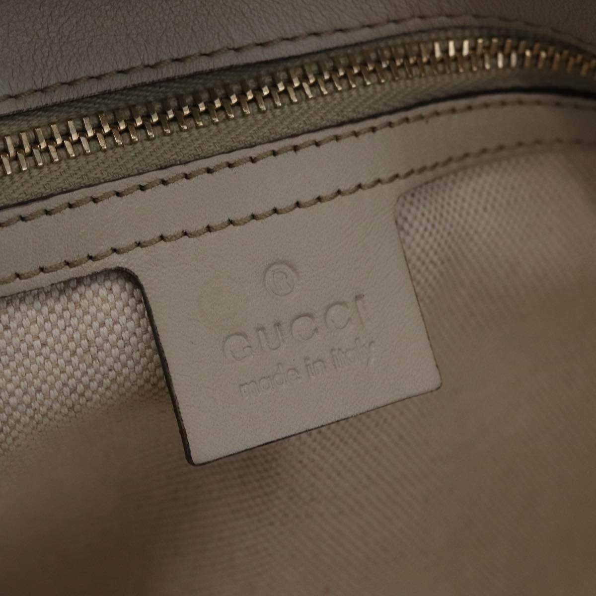 GUCCI Micro Guccissima Tote Bag Leather Ivory Gold Tone 336776 Auth 208163V
