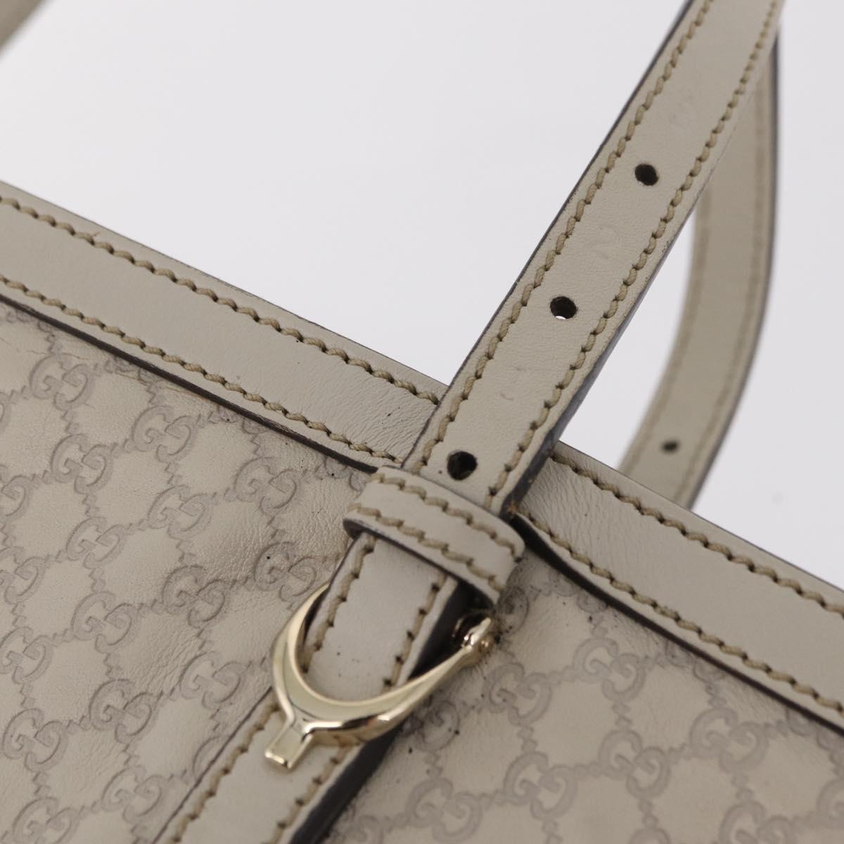 GUCCI Micro Guccissima Tote Bag Leather Ivory Gold Tone 336776 Auth 208163V