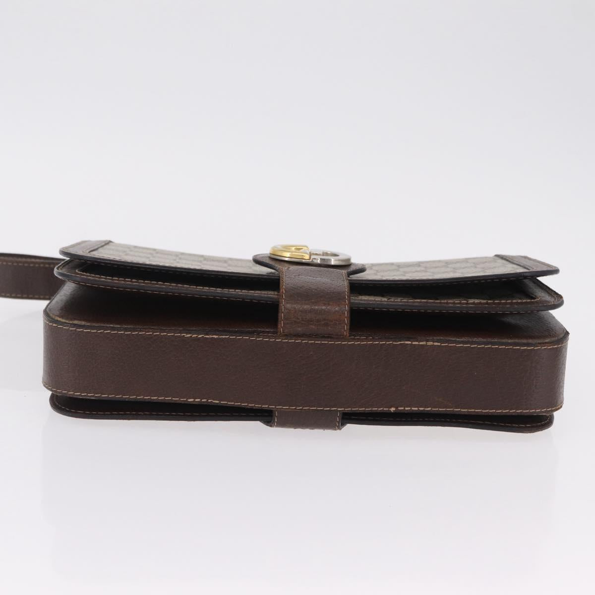 GUCCI GG Supreme Shoulder Bag PVC Beige Gold Tone Auth 208164