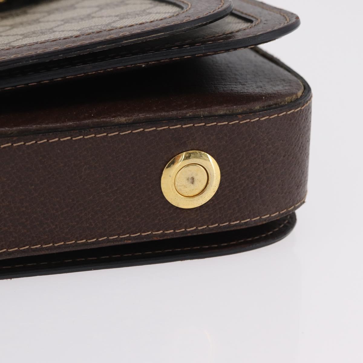 GUCCI GG Supreme Shoulder Bag PVC Beige Gold Tone Auth 208164