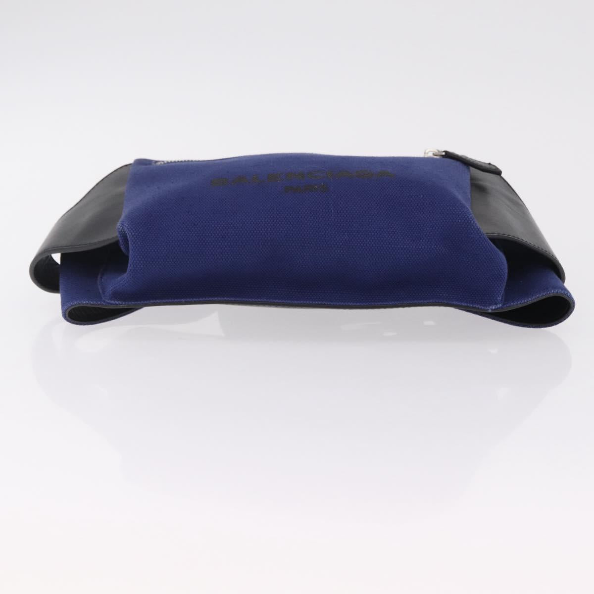 Balenciaga Body Bag Canvas Blue Silver 433625 Auth 208167V