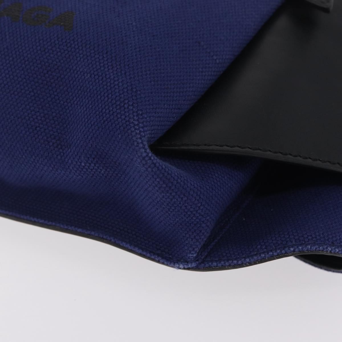 Balenciaga Body Bag Canvas Blue Silver 433625 Auth 208167V