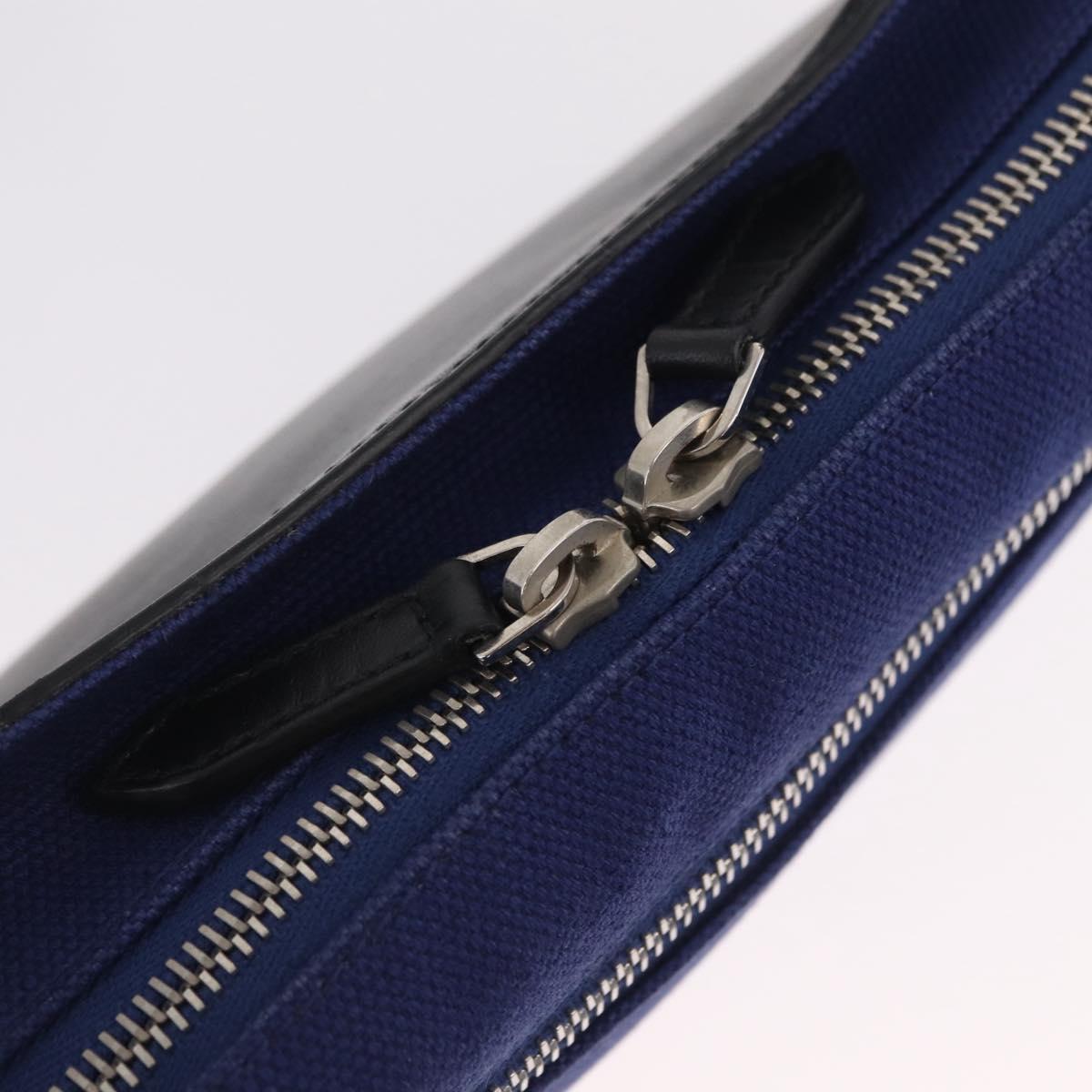 Balenciaga Body Bag Canvas Blue Silver 433625 Auth 208167V