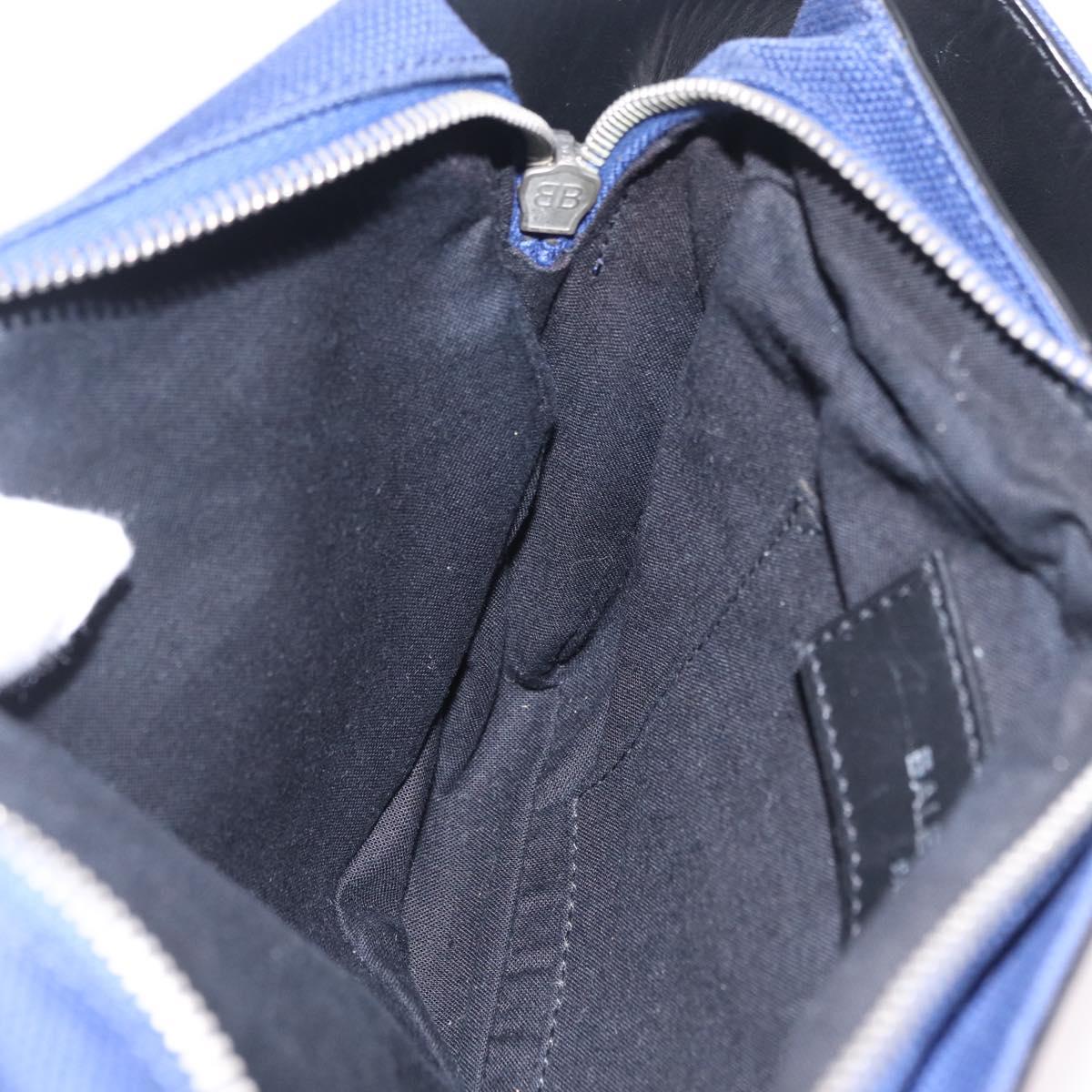 Balenciaga Body Bag Canvas Blue Silver 433625 Auth 208167V