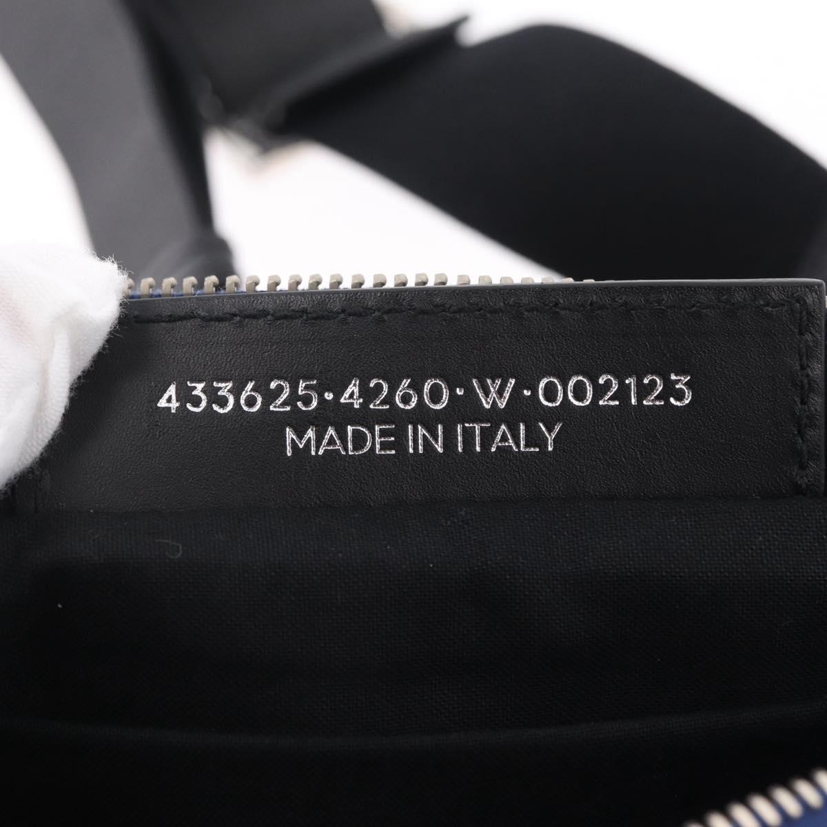 Balenciaga Body Bag Canvas Blue Silver 433625 Auth 208167V
