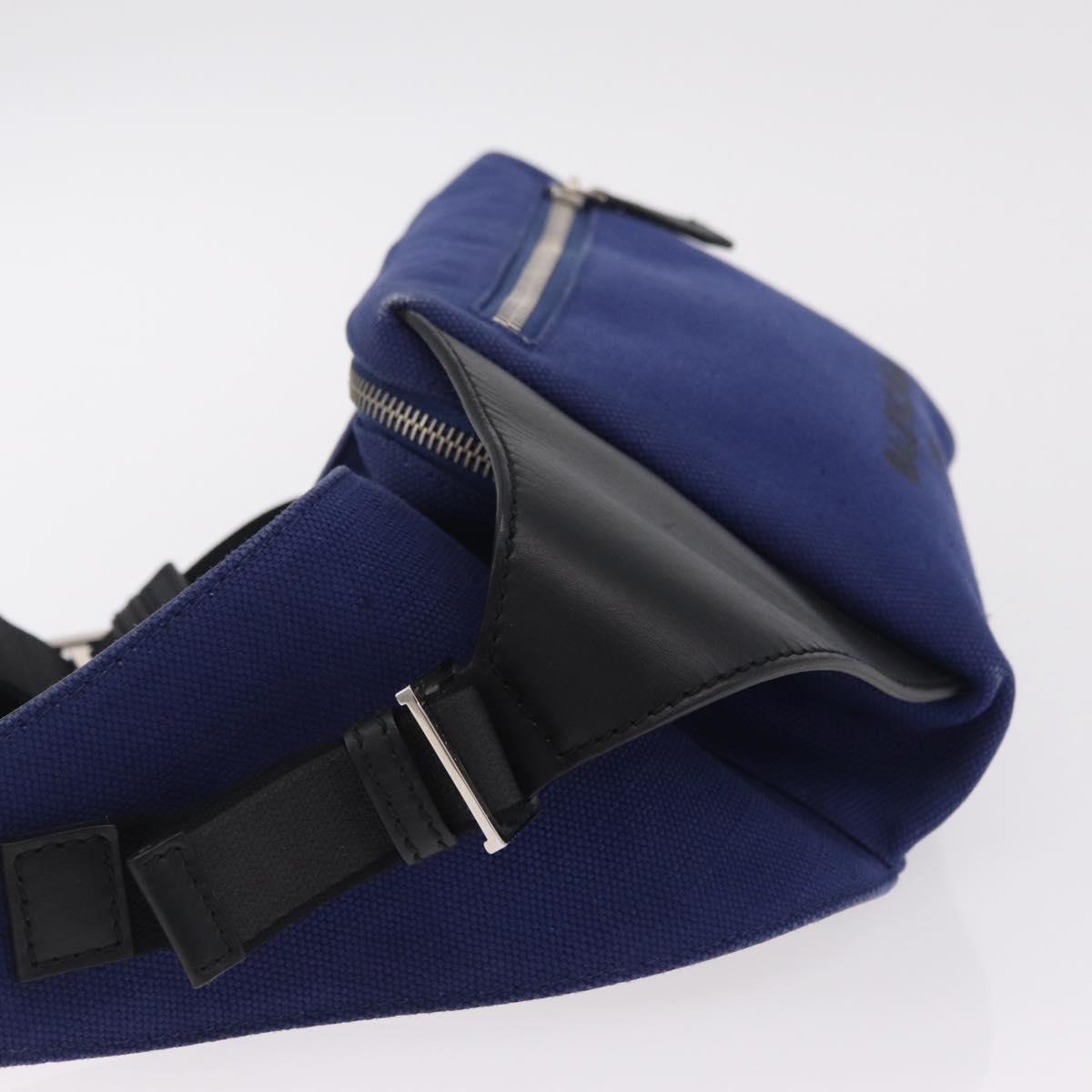 Balenciaga Body Bag Canvas Blue Silver 433625 Auth 208167V