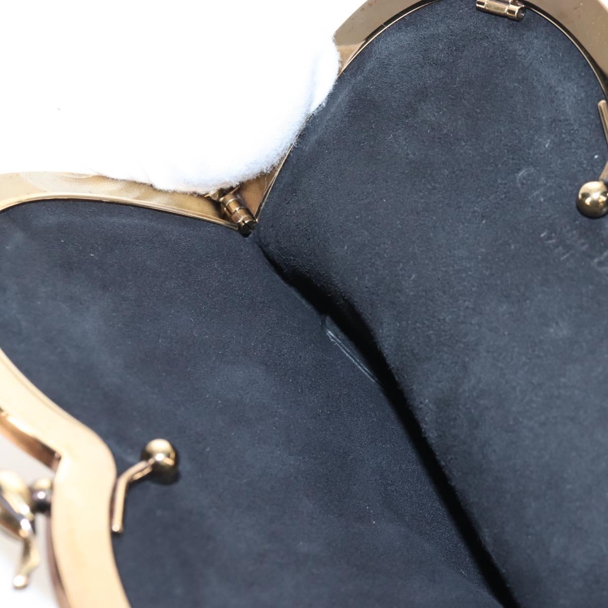 Christian Dior Chain Shoulder Bag Suede Black Gold Auth 208208M