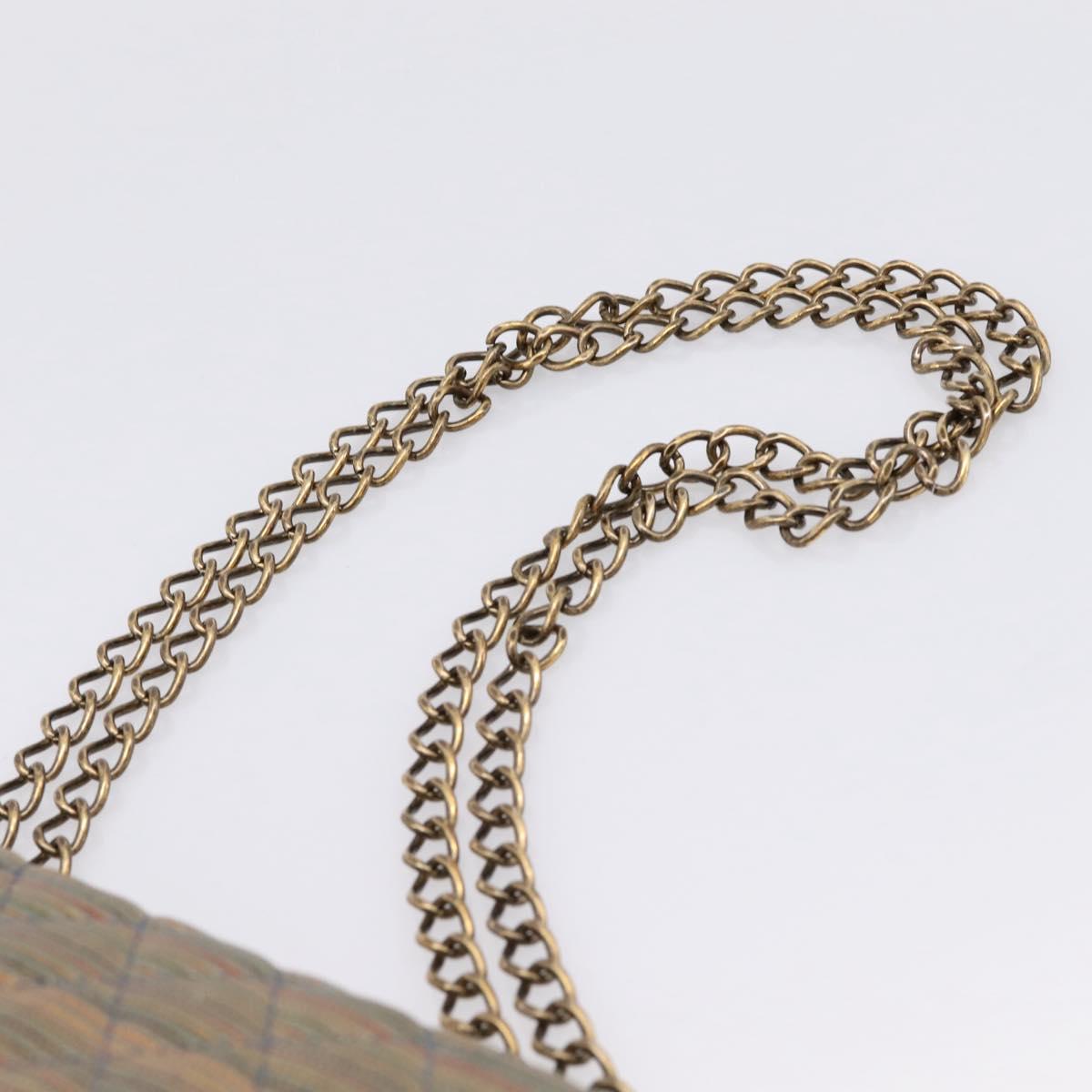 CHANEL Chain Matelasse Shoulder Bag Canvas Multicolor Gold CC Auth 208217M