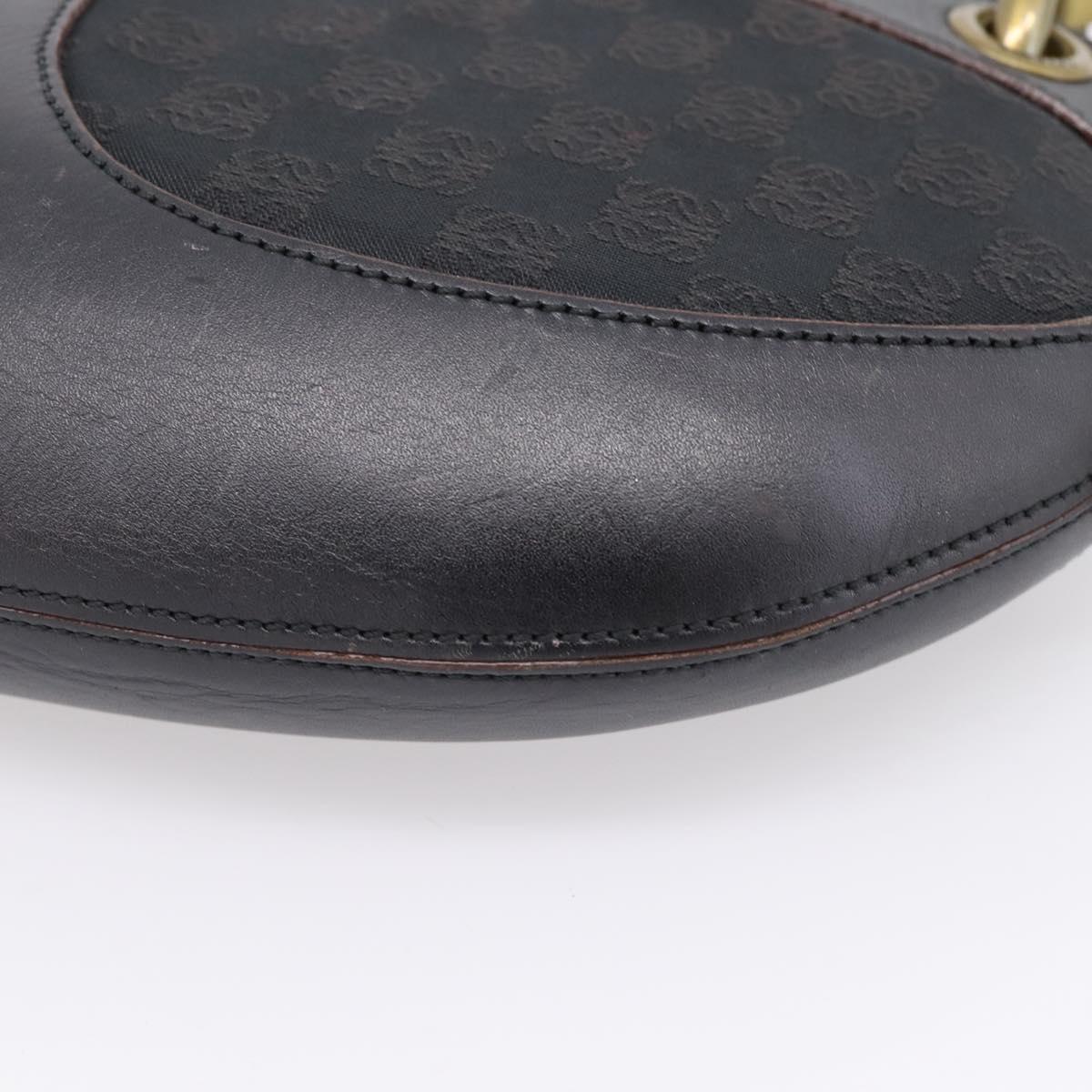 LOEWE Shoulder Bag Leather Black Gold Auth 208228V