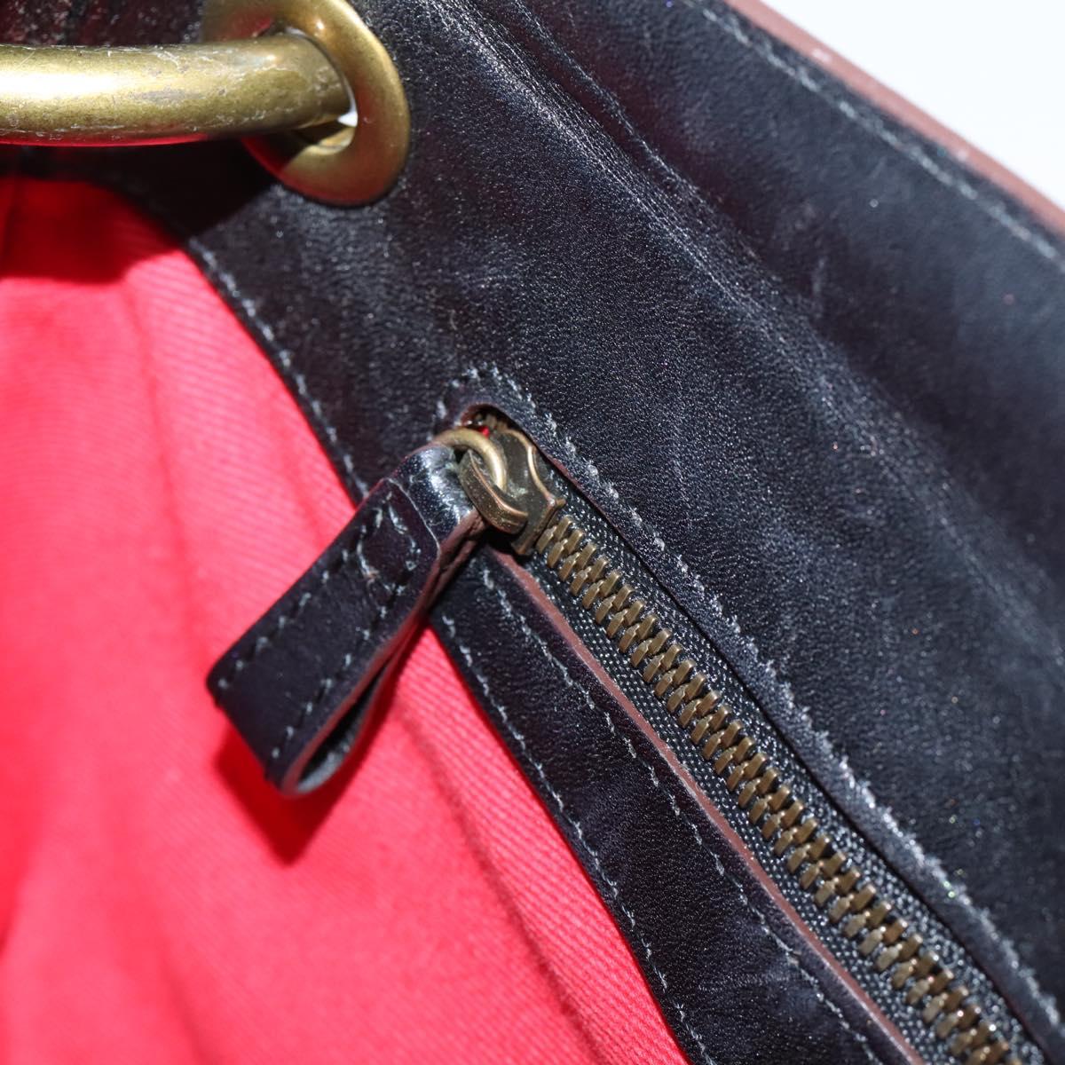 LOEWE Shoulder Bag Leather Black Gold Auth 208228V