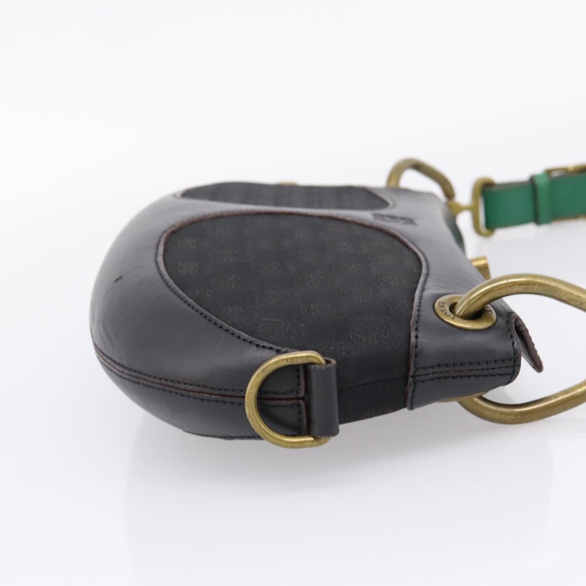 LOEWE Shoulder Bag Leather Black Gold Auth 208228V