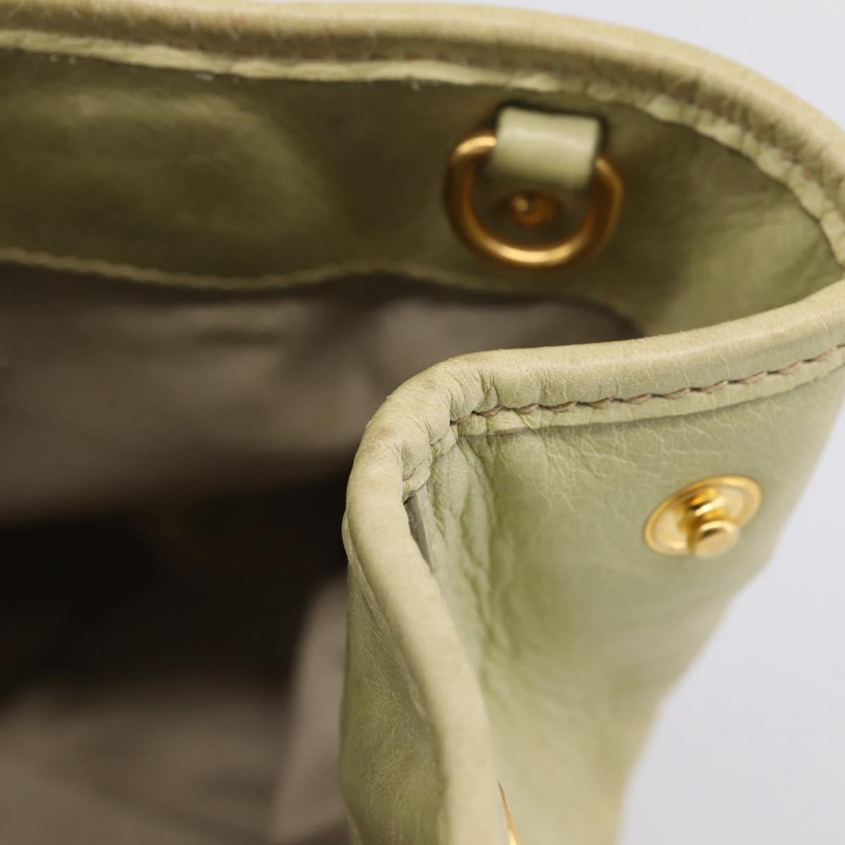 Miu Miu Hand Bag Vitellolux 2way Beige Gold Auth 208229A