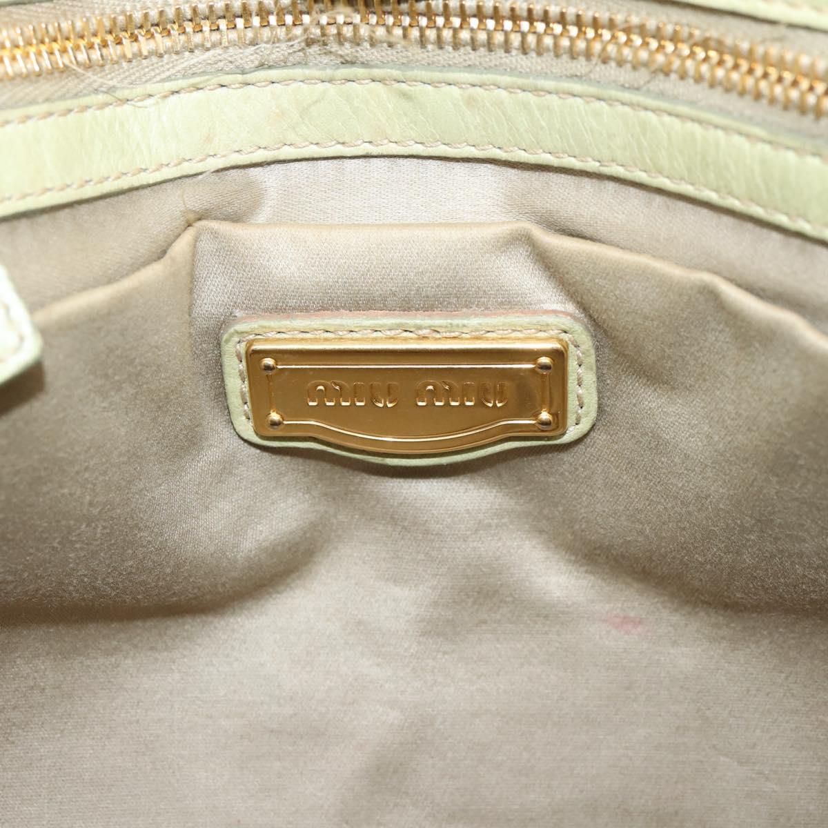 Miu Miu Hand Bag Vitellolux 2way Beige Gold Auth 208229A