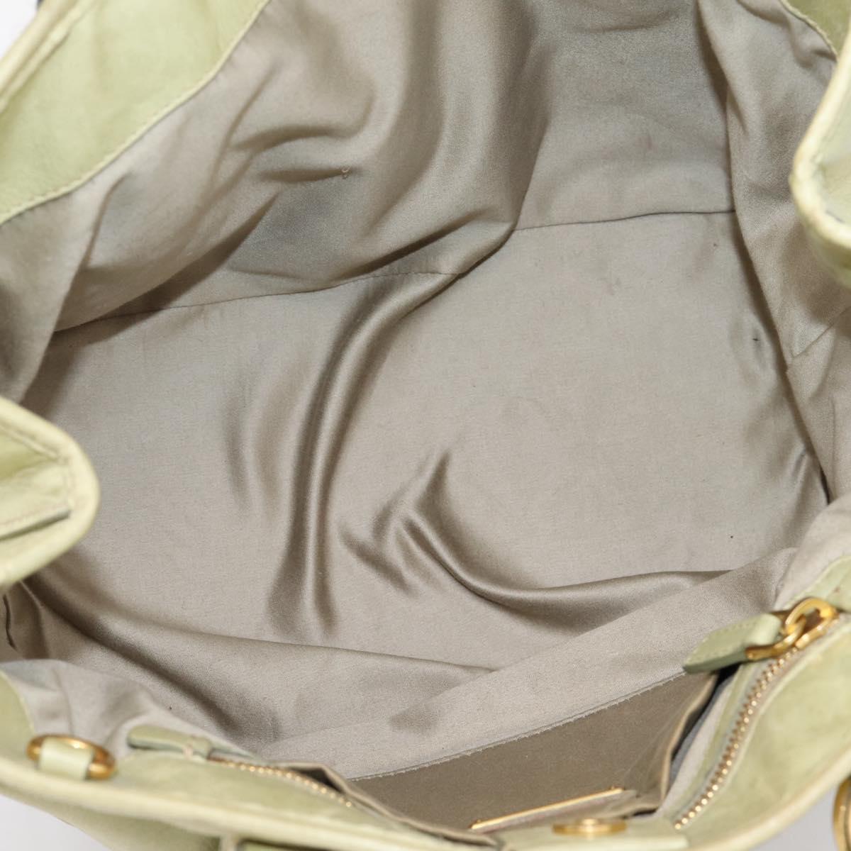 Miu Miu Hand Bag Vitellolux 2way Beige Gold Auth 208229A