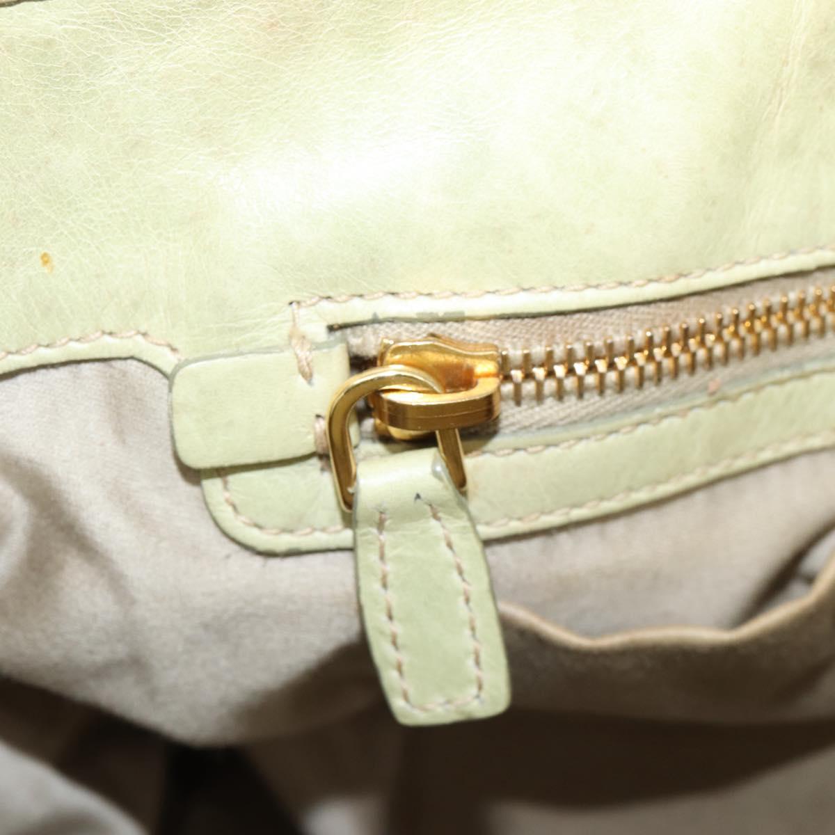 Miu Miu Hand Bag Vitellolux 2way Beige Gold Auth 208229A