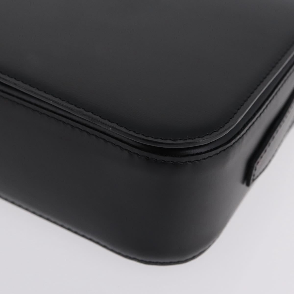 Cartier PANTHERE Shoulder Bag Leather Black Silver Auth 208235V