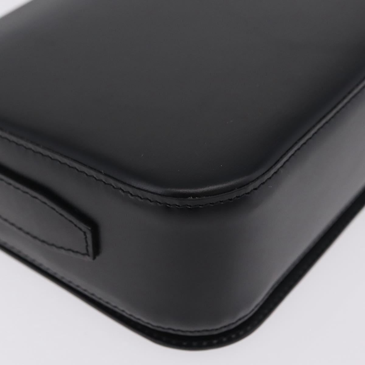 Cartier PANTHERE Shoulder Bag Leather Black Silver Auth 208235V