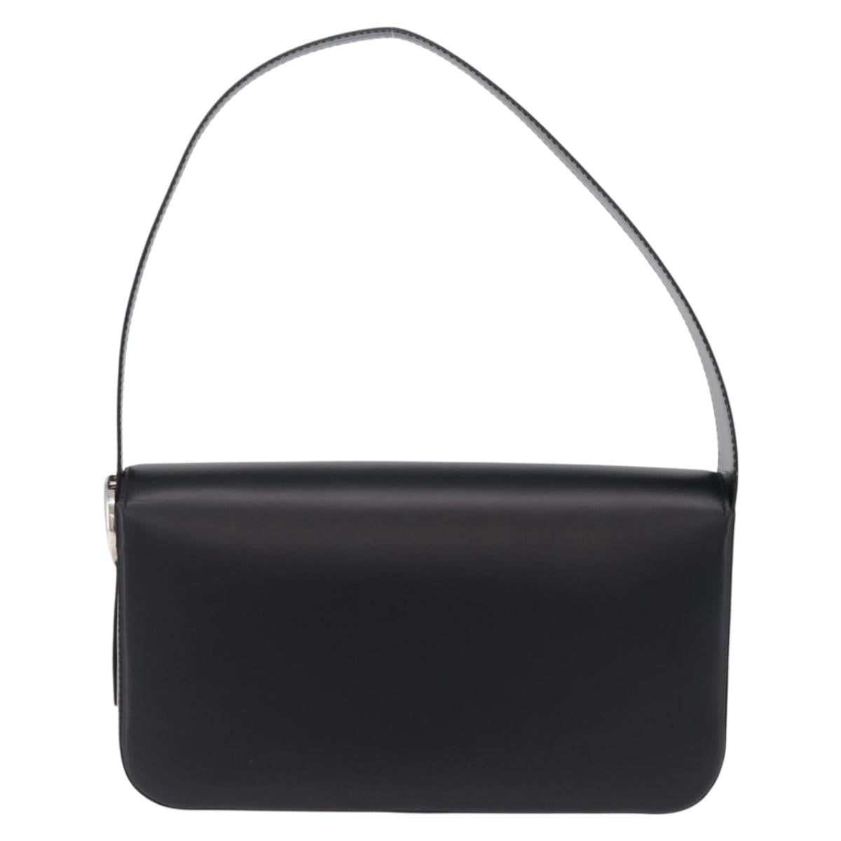 Cartier PANTHERE Shoulder Bag Leather Black Silver Auth 208235V