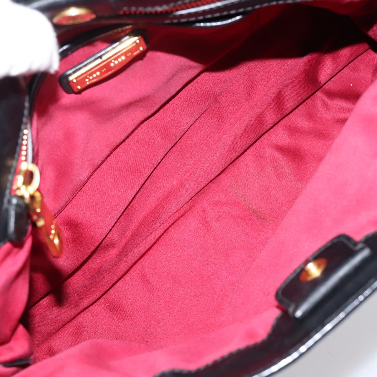 Miu Miu Matelasse Hand Bag Canvas 2way Black Gold Auth 208238A