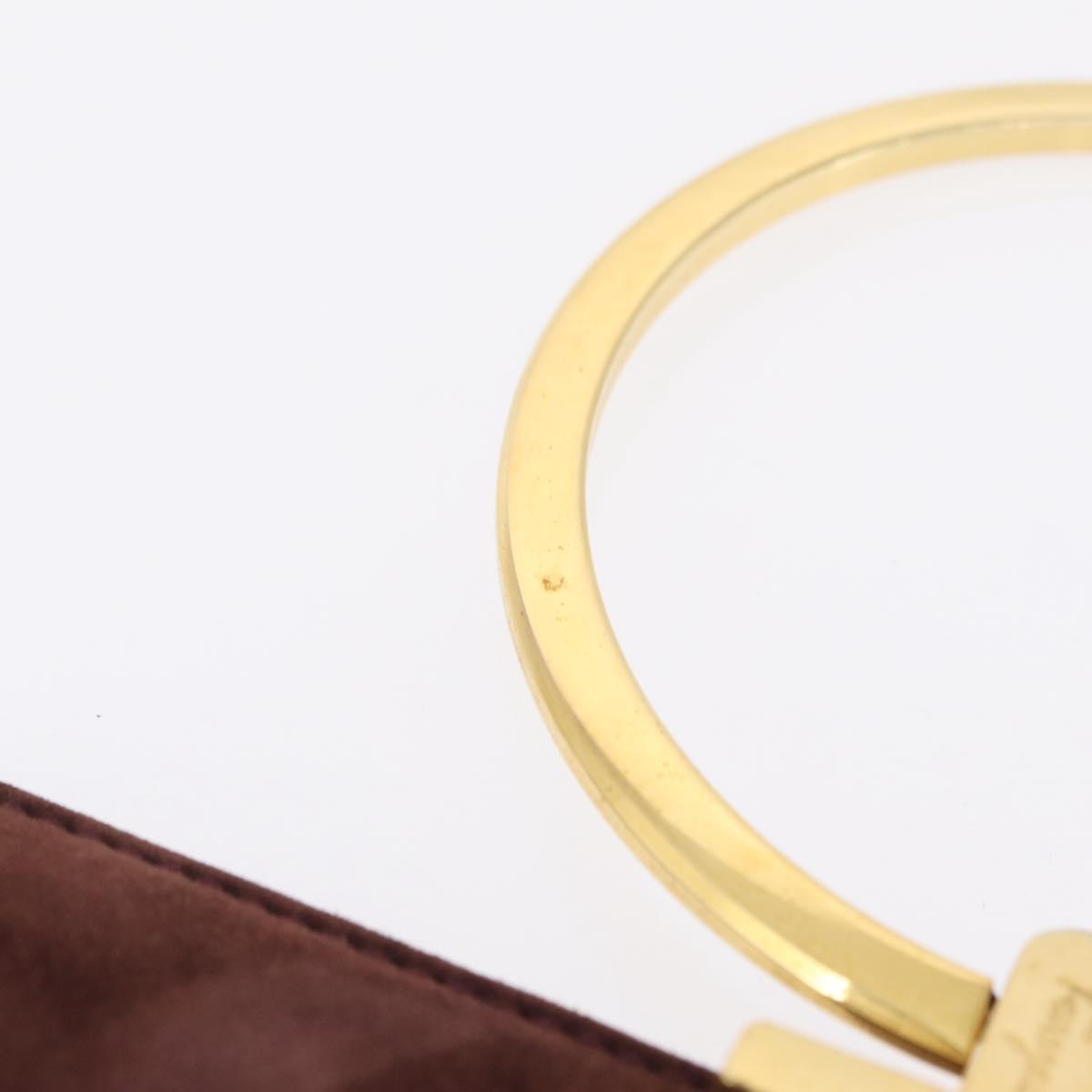 Salvatore Ferragamo Gancini Hand Bag Suede Beige Gold Auth 208241A