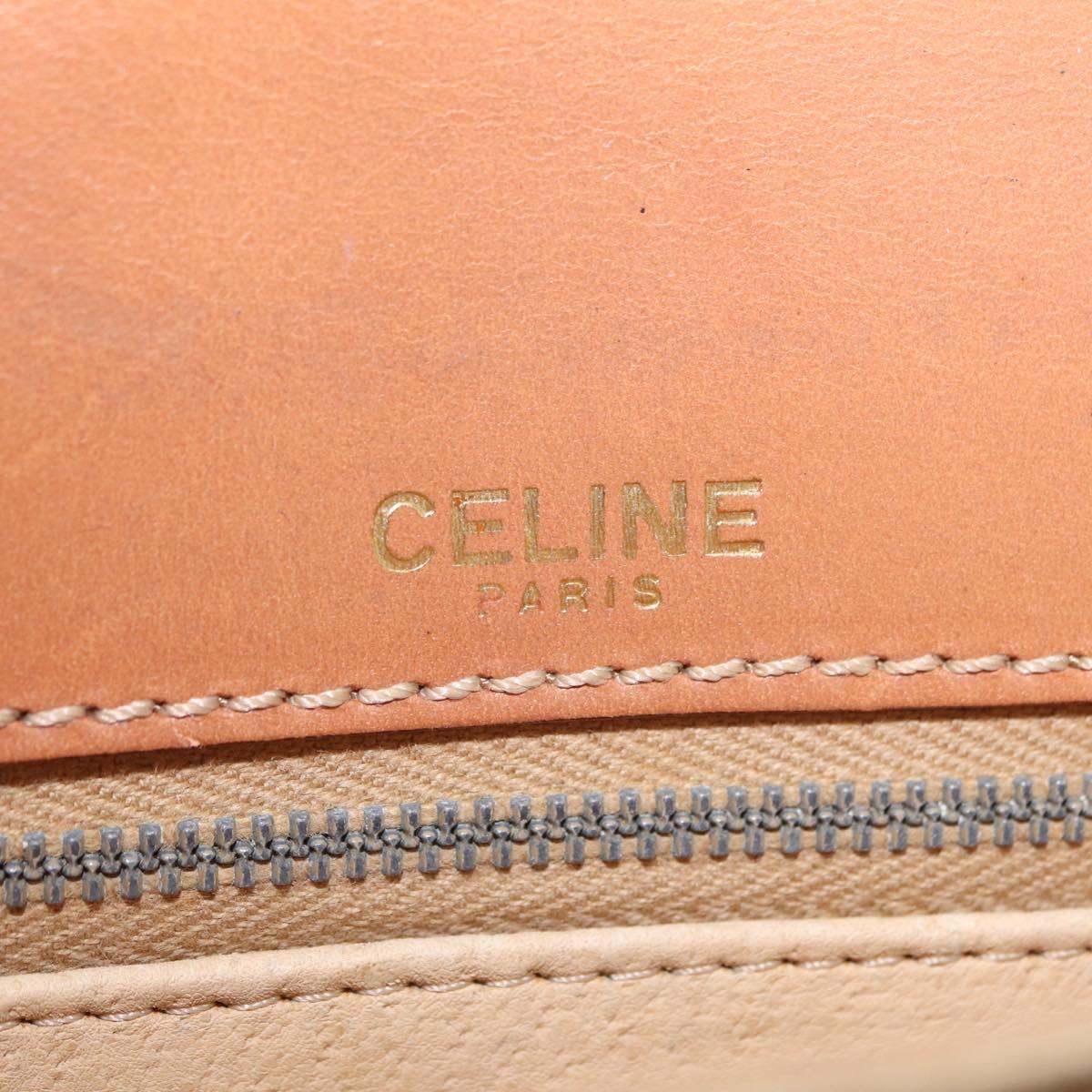 CELINE Macadam Canvas Shoulder Bag PVC Brown Gold Auth 208242