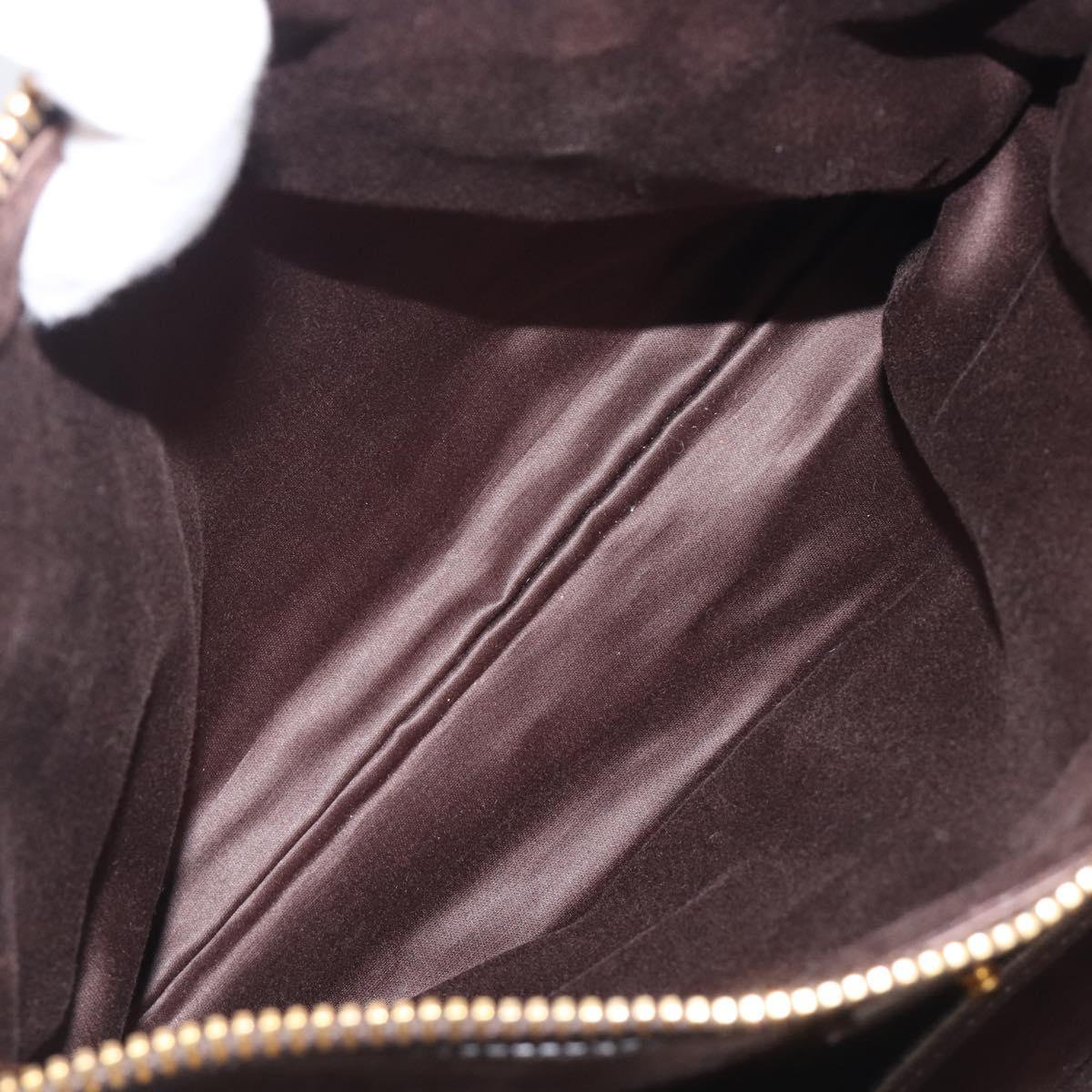 Miu Miu Hand Bag Leather 2way Gray Gold Auth 208248A