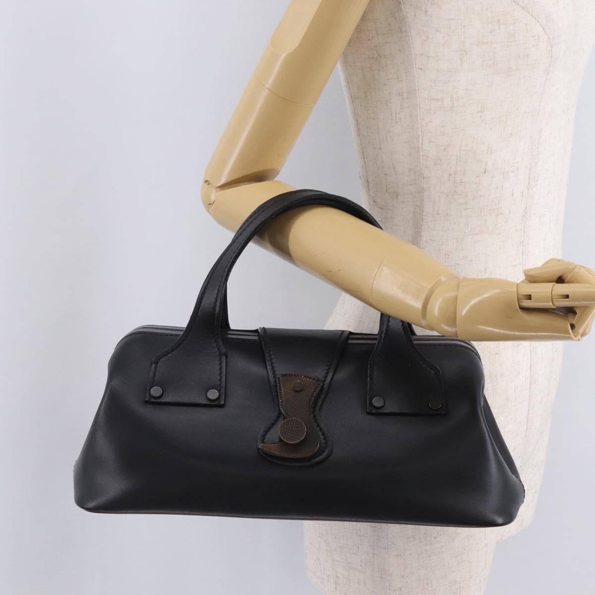 GUCCI Hand Bag Leather Black 105378 Auth 208277A
