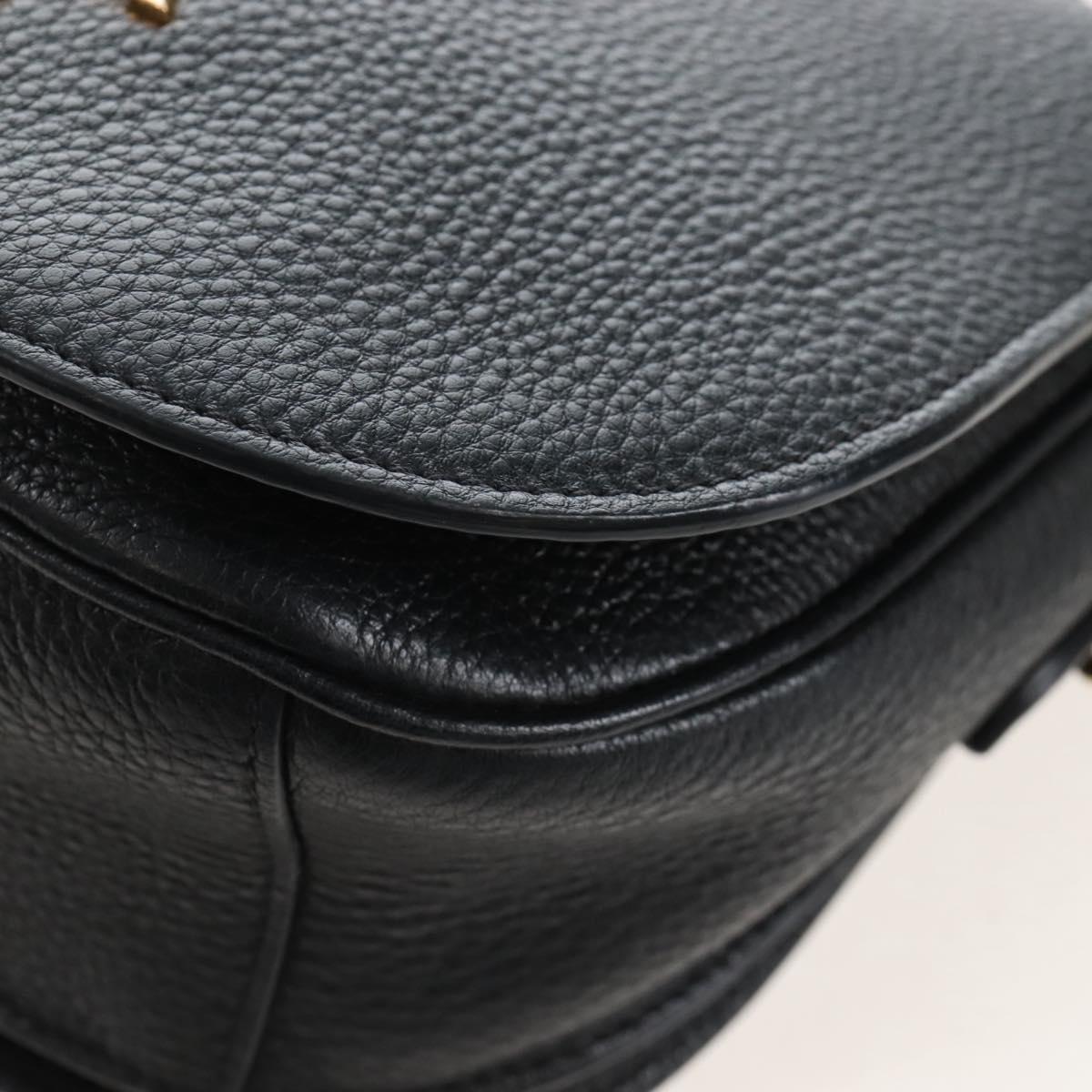 PRADA Shoulder Bag Vittero Dino Leather 2way Black Gold Auth 208279V