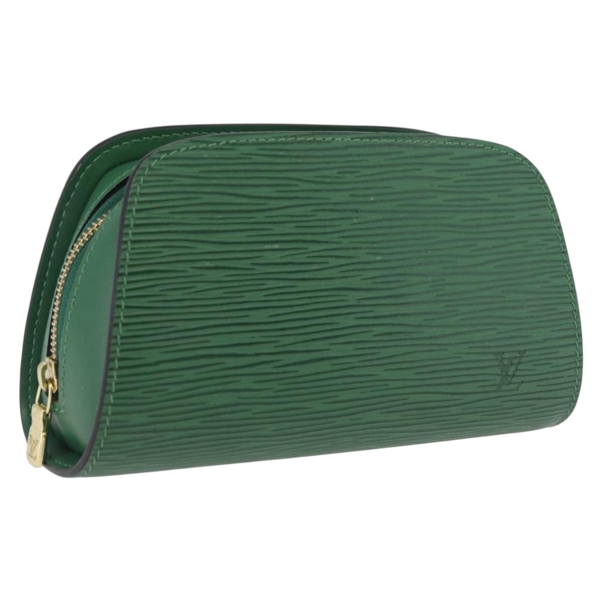 LOUIS VUITTON Epi Dauphine PM Cosmetic Pouch Green M48444 LV Auth 208283