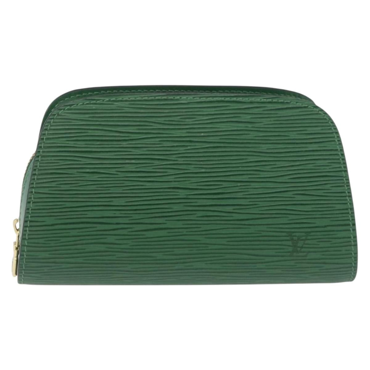 LOUIS VUITTON Epi Dauphine PM Cosmetic Pouch Green M48444 LV Auth 208283