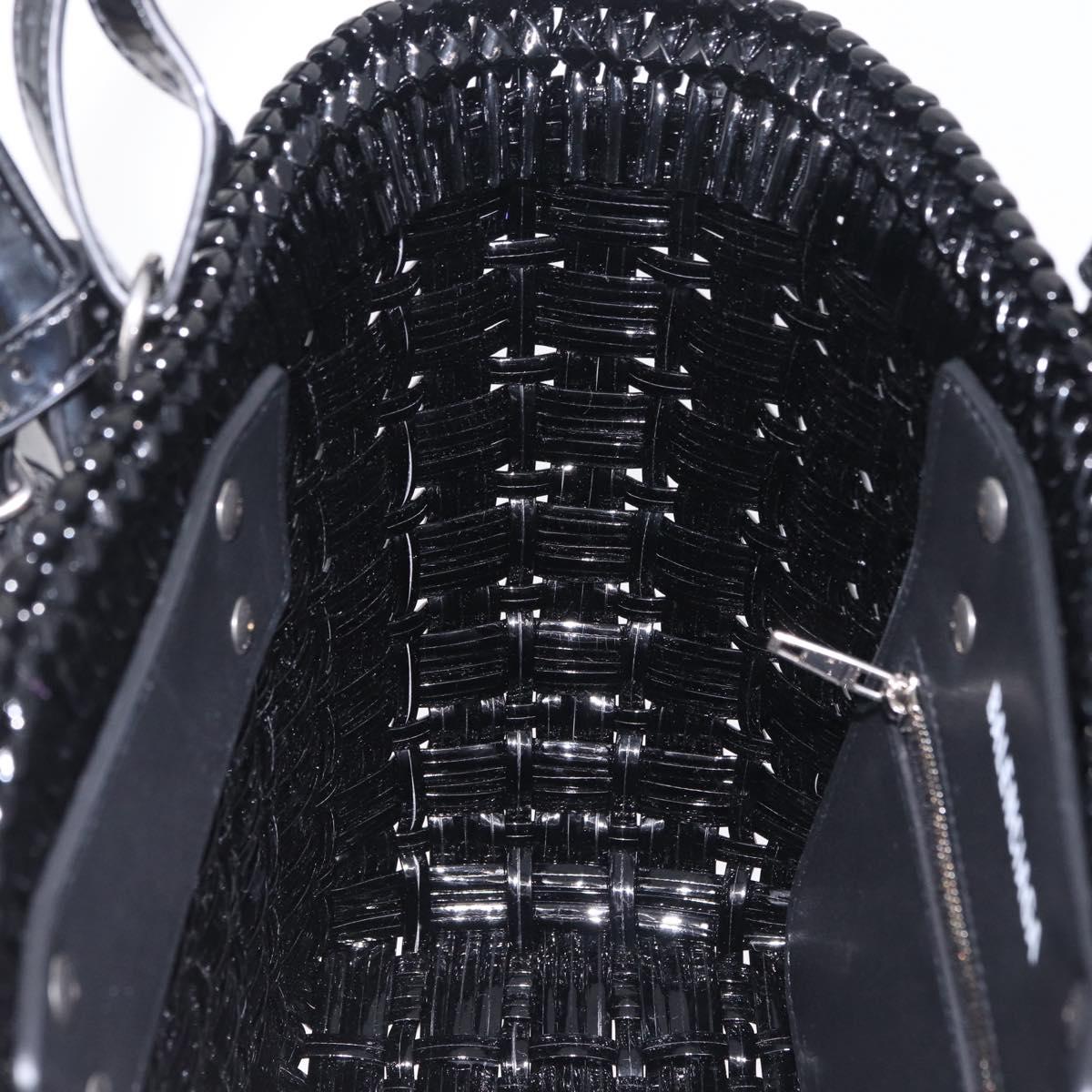 Balenciaga Hand Bag Vinyl 2way Black Silver 671342 Auth 208288V