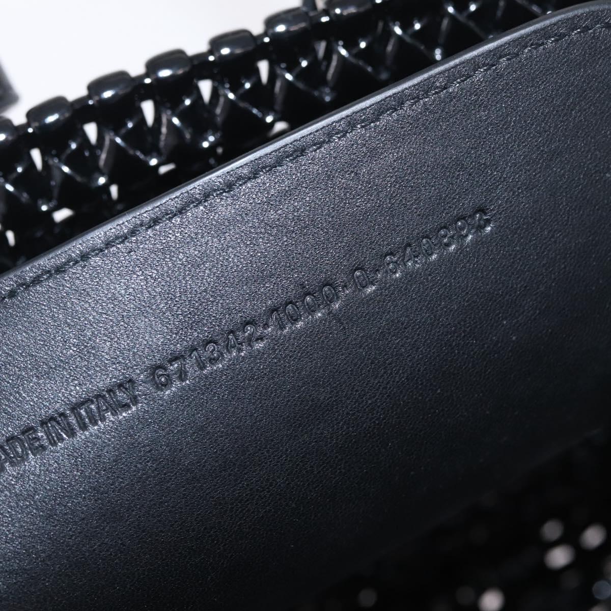 Balenciaga Hand Bag Vinyl 2way Black Silver 671342 Auth 208288V