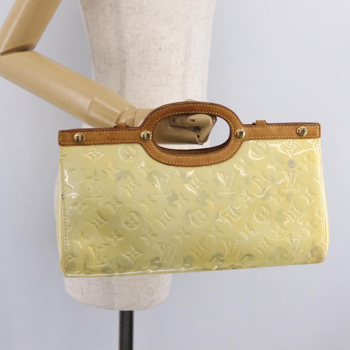 LOUIS VUITTON Monogram Vernis Roxbury Drive Bag 2way Perle M91374 LV Auth 208289
