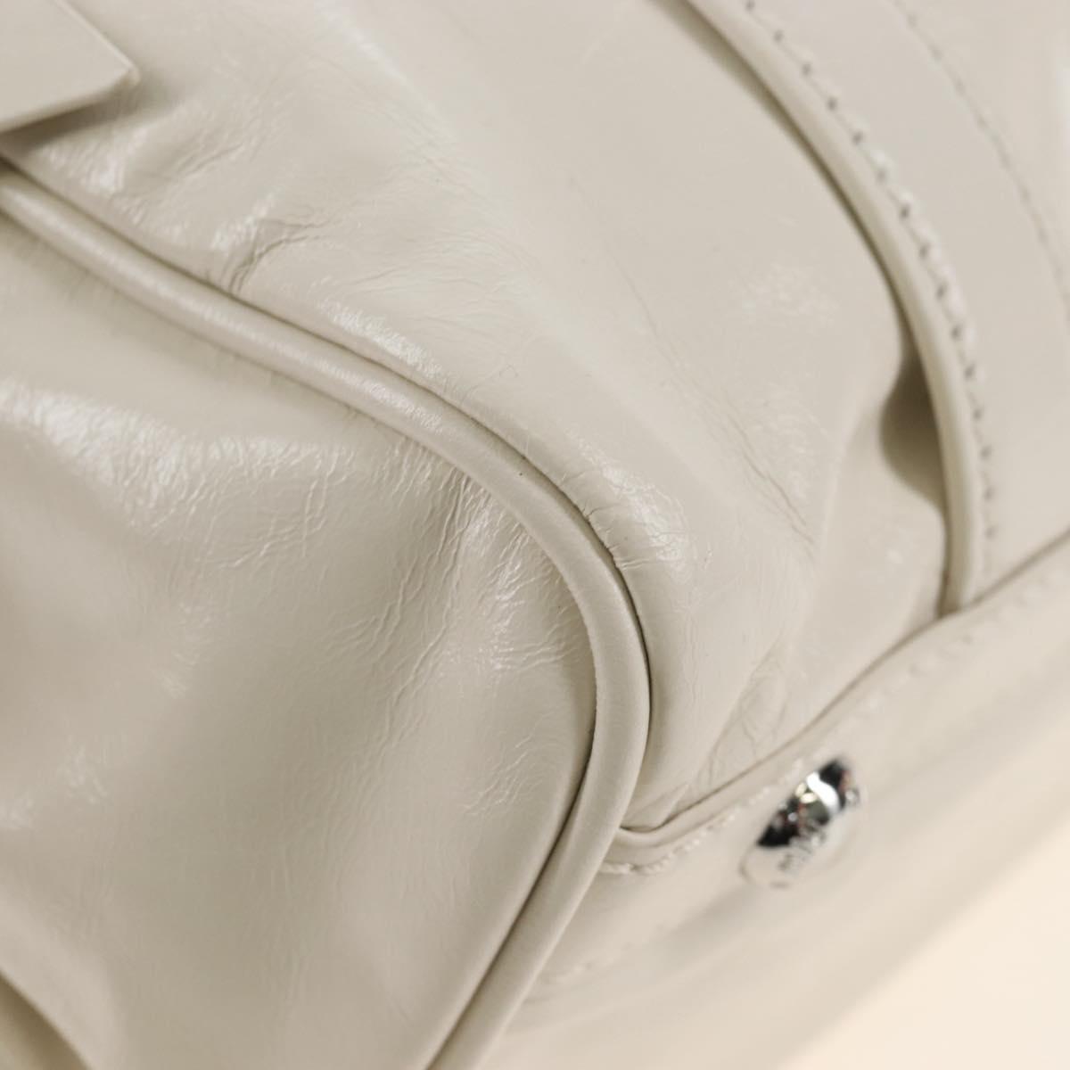 Miu Miu Hand Bag Leather 2way White Silver Auth 208294SAM