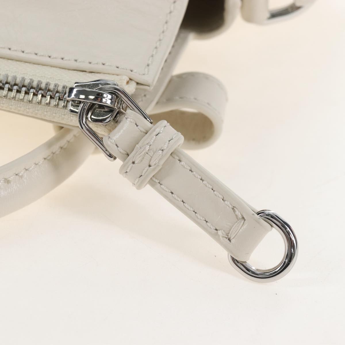 Miu Miu Hand Bag Leather 2way White Silver Auth 208294SAM