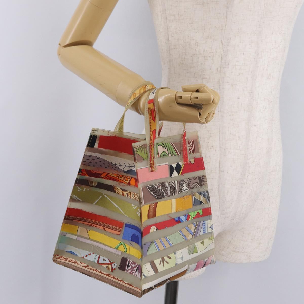 HERMES Hand Bag Vinyl Louvre Museum Limited Multicolor Auth 208295A