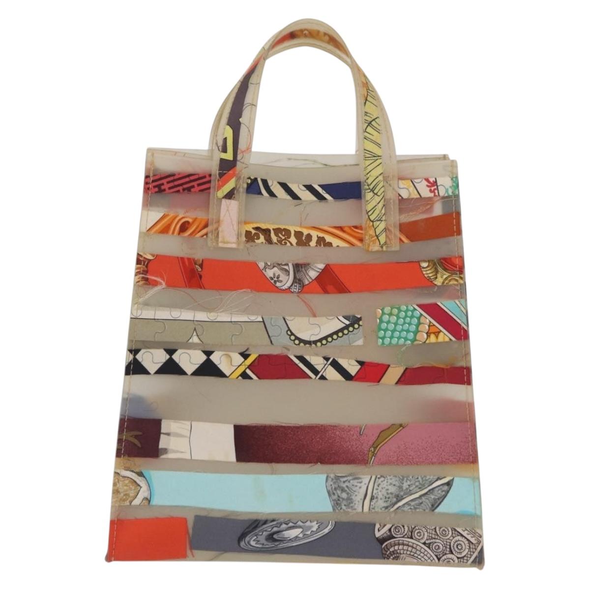 HERMES Hand Bag Vinyl Louvre Museum Limited Multicolor Auth 208295A