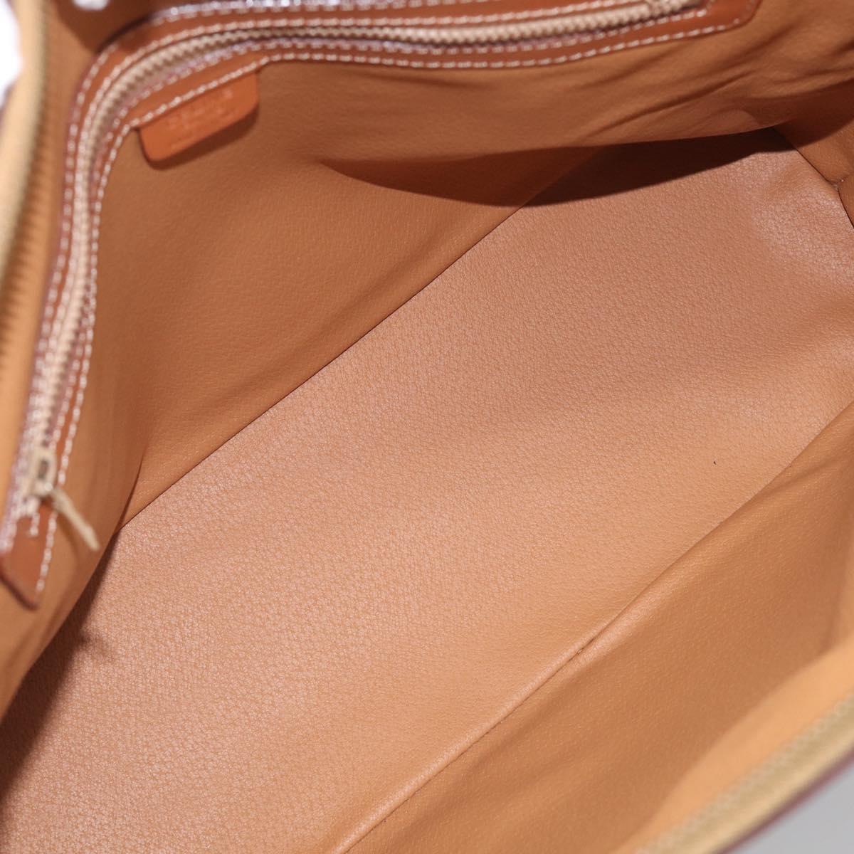 CELINE Macadam Canvas Hand Bag PVC Leather 2way Brown Gold Auth 208298