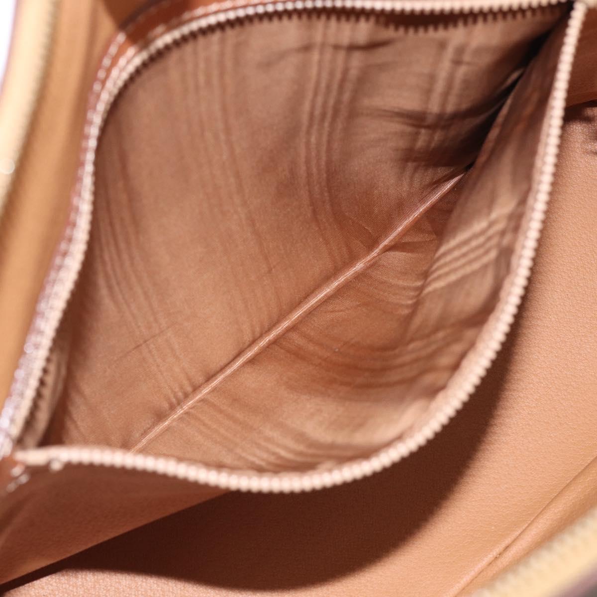 CELINE Macadam Canvas Hand Bag PVC Leather 2way Brown Gold Auth 208298
