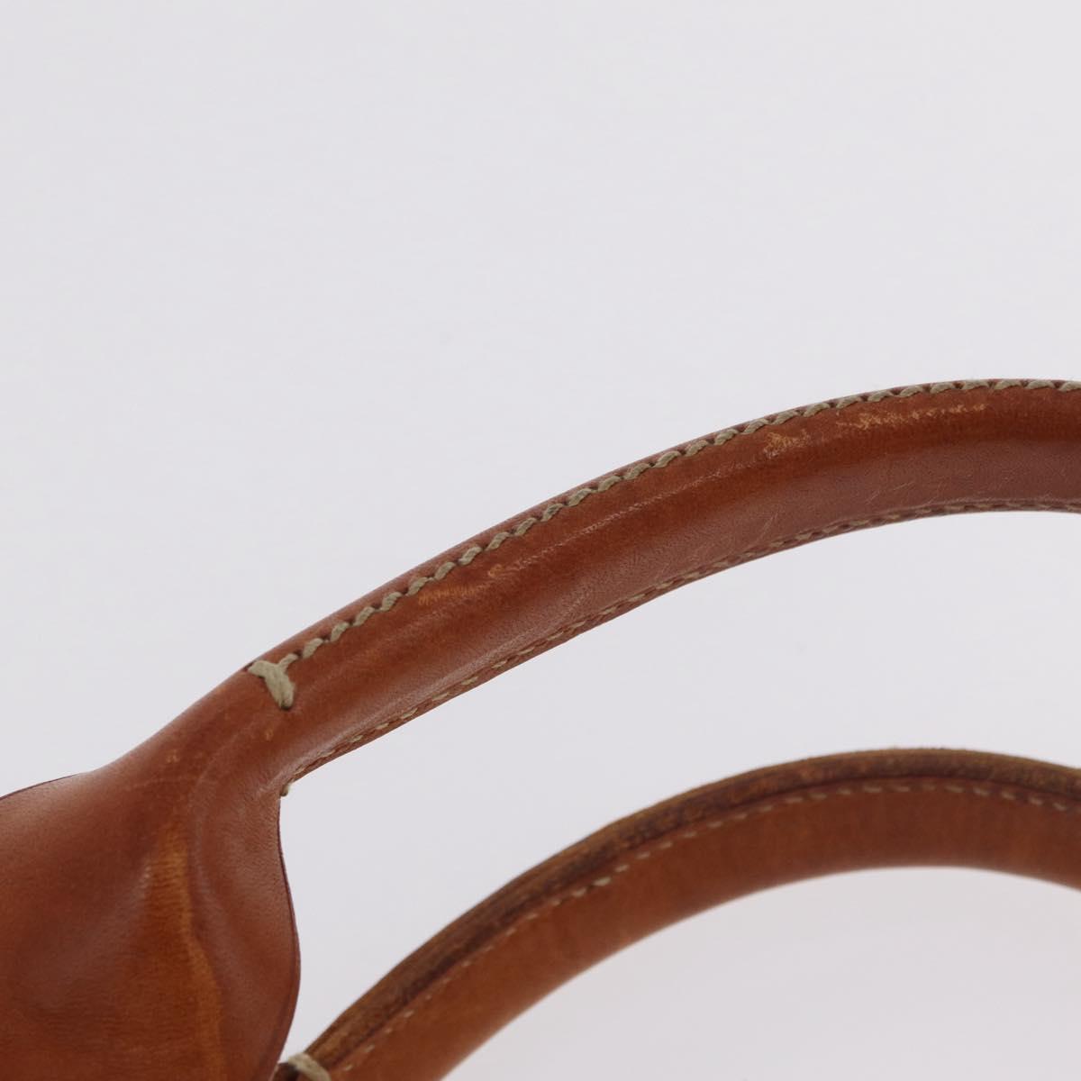 Miu Miu Hand Bag Canvas Ivory Gold Auth 208299