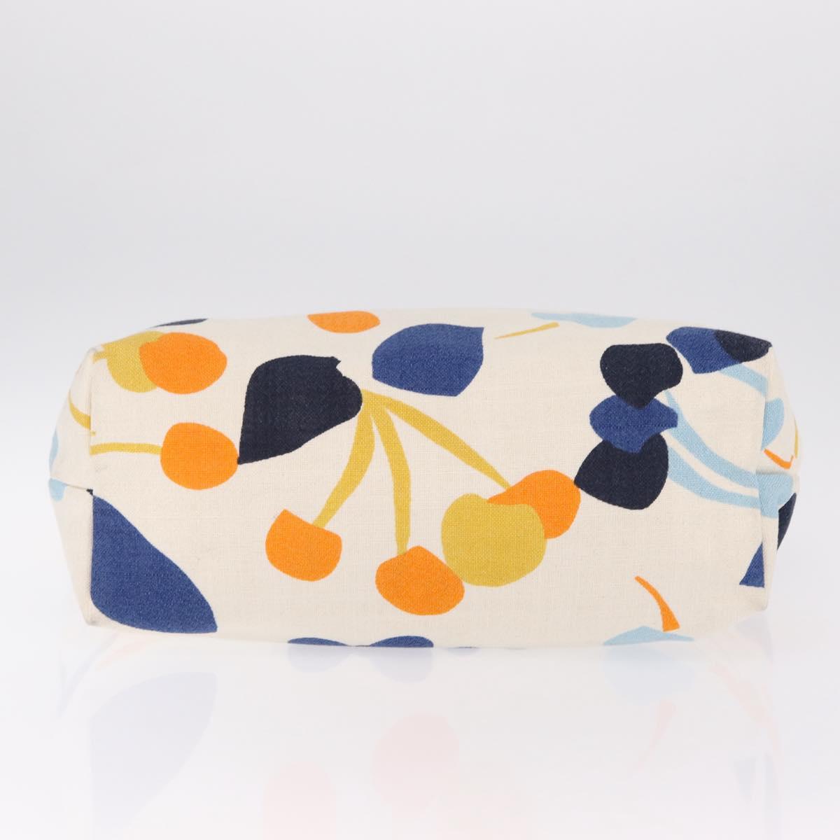 Miu Miu Hand Bag Canvas Ivory Gold Auth 208299