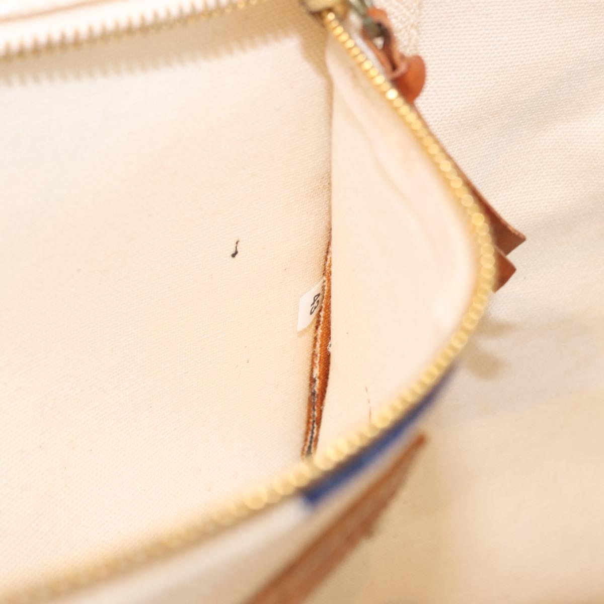 Miu Miu Hand Bag Canvas Ivory Gold Auth 208299