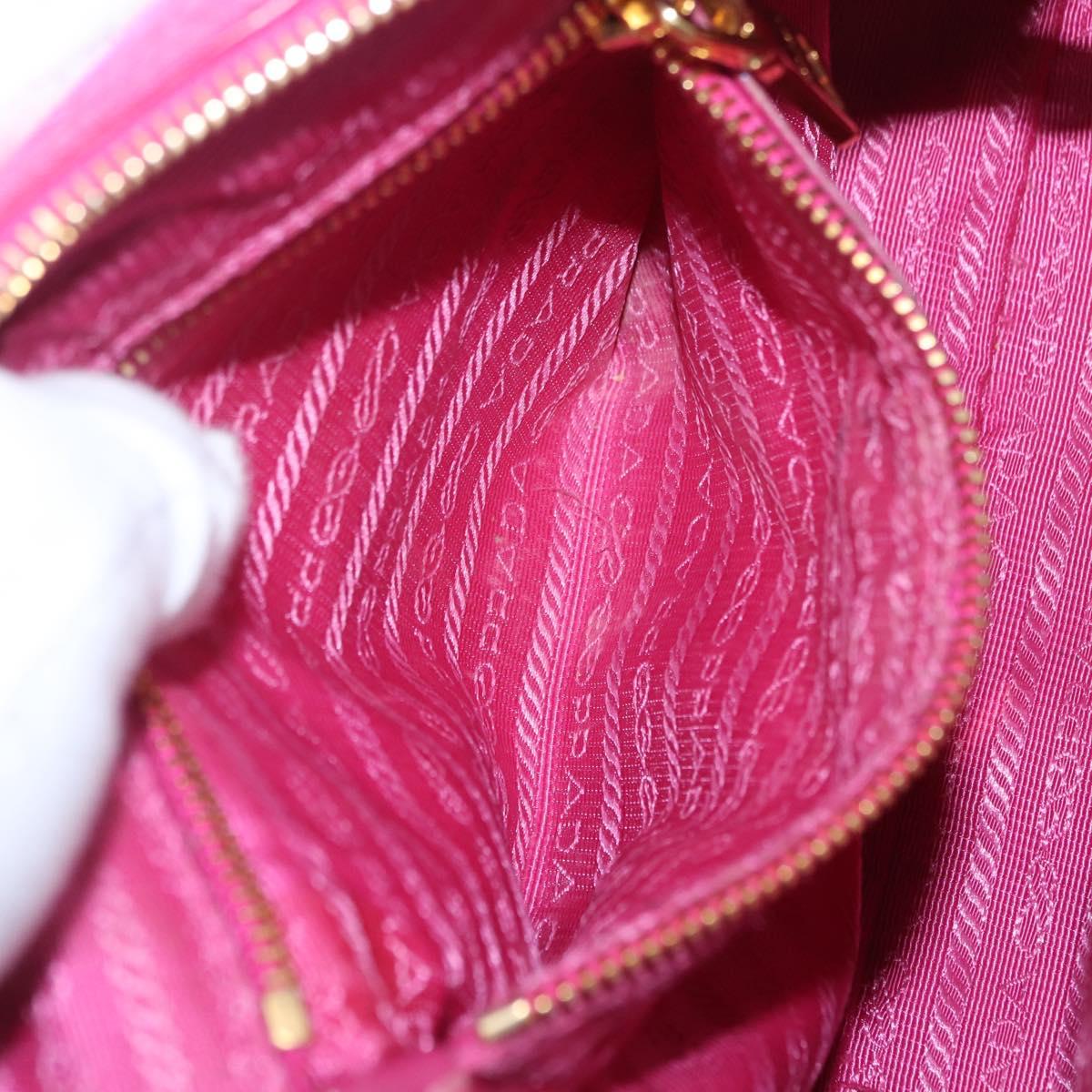 PRADA Chain Shoulder Bag Nylon Pink Gold Auth 208300A