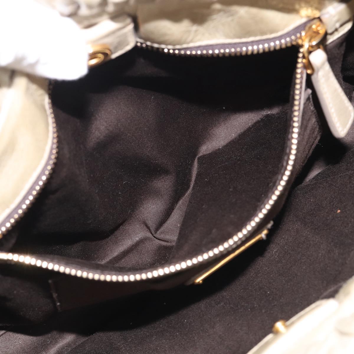 Miu Miu Matelasse Hand Bag Vitellolux 2way Beige Gold Auth 208301A